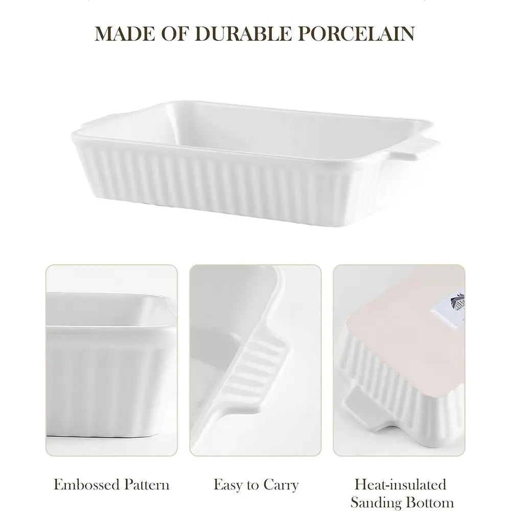 YTYIN Bakeware Porcelain Casserole Dishes With Handles