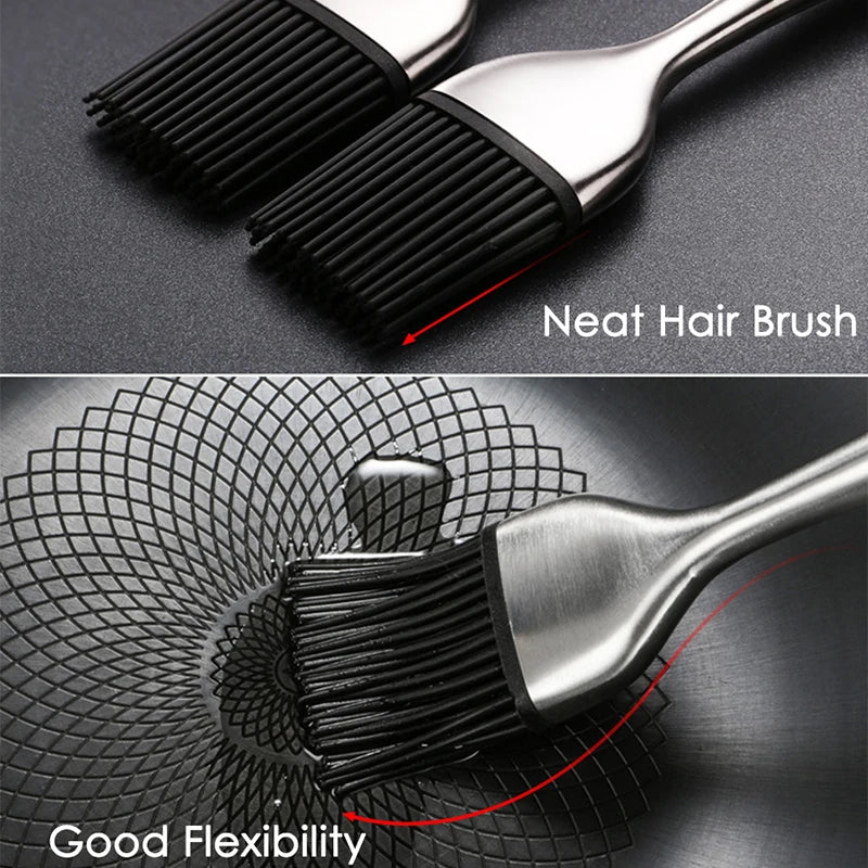 Venlohome Silicone Basting Brush for BBQ Grill Stainless Steel Handle