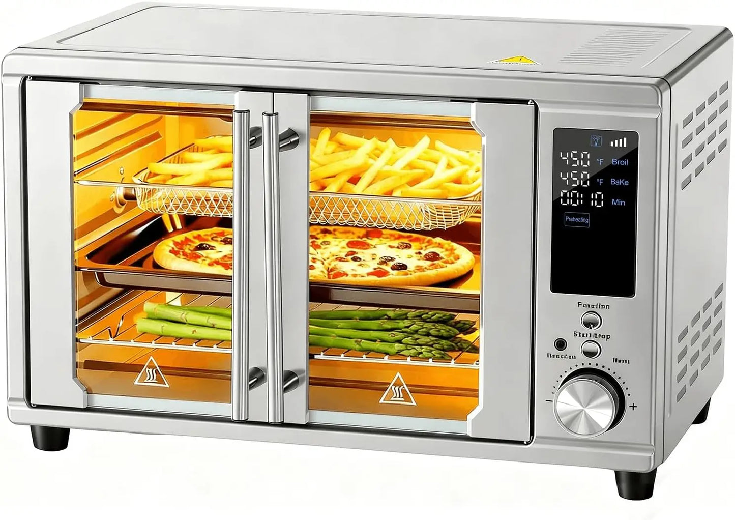 Air Fryer Toaster Oven Dual Door Countertop 12 Functions