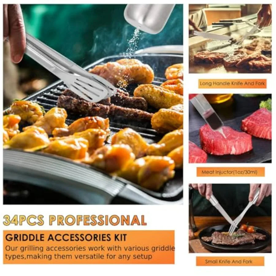 Stainless Steel BBQ Grilling Tools Set For Outdoor Barbecues