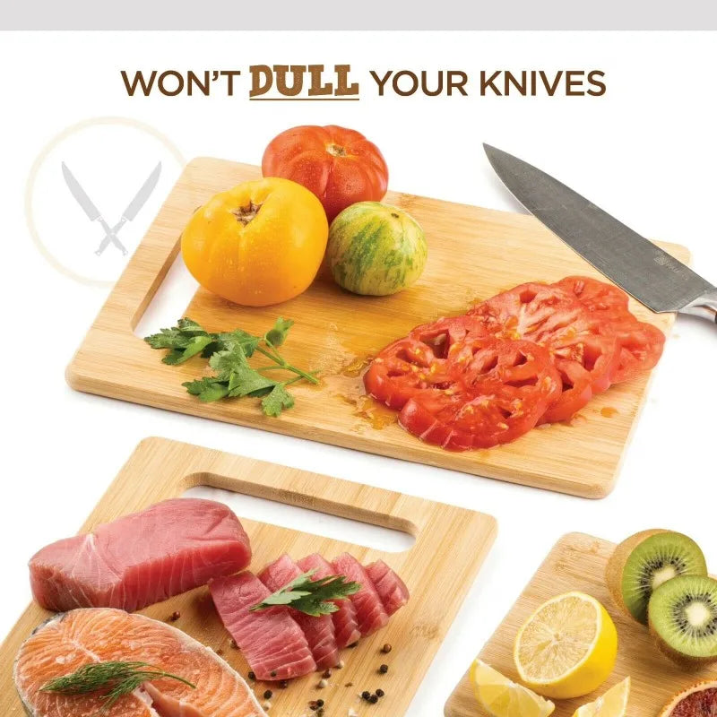 Bambüsi Bamboo Cutting Board Set Of Three For Kitchen Prep