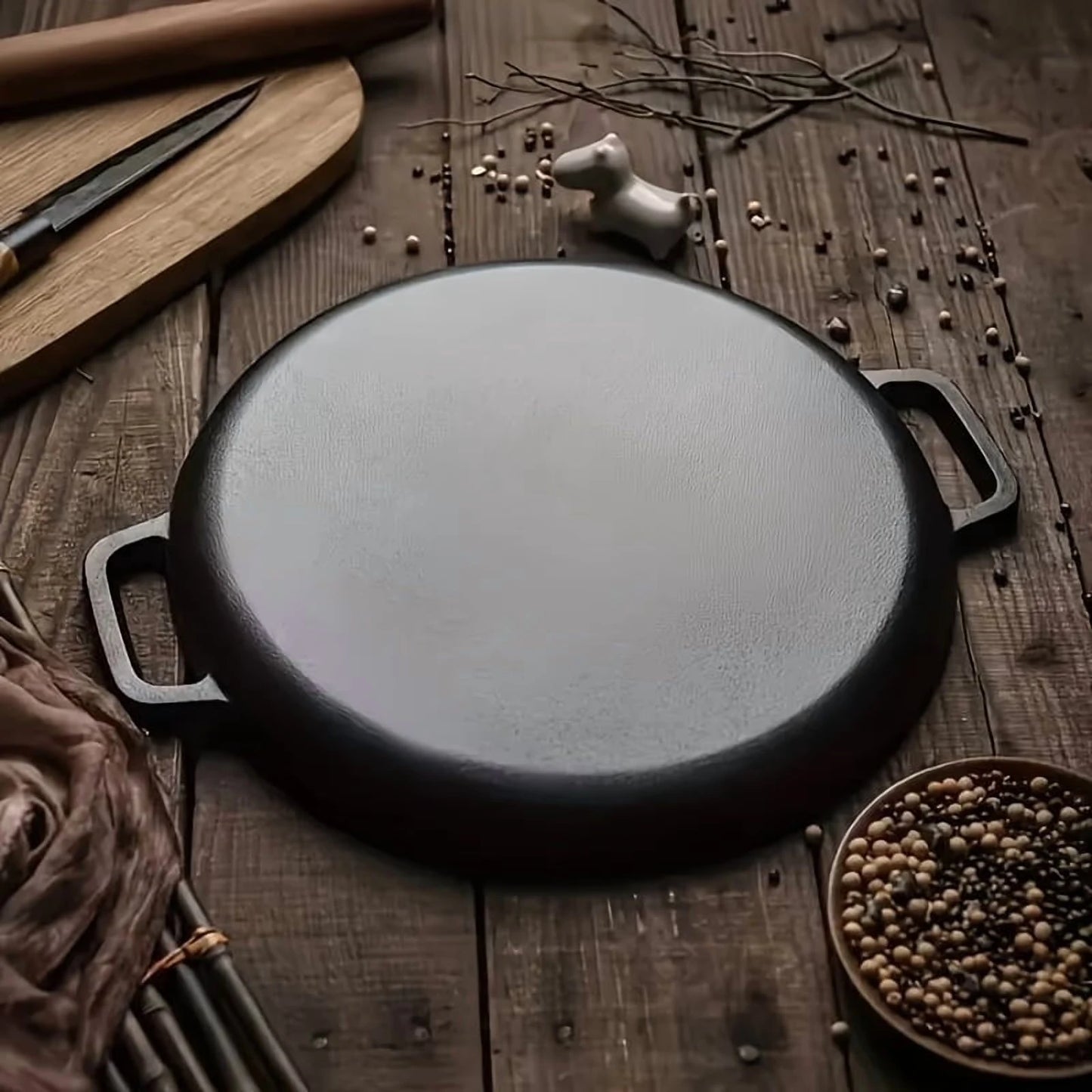 Multifunction Cast Iron Skillet Nonstick For Pizza Grilling Pancakes