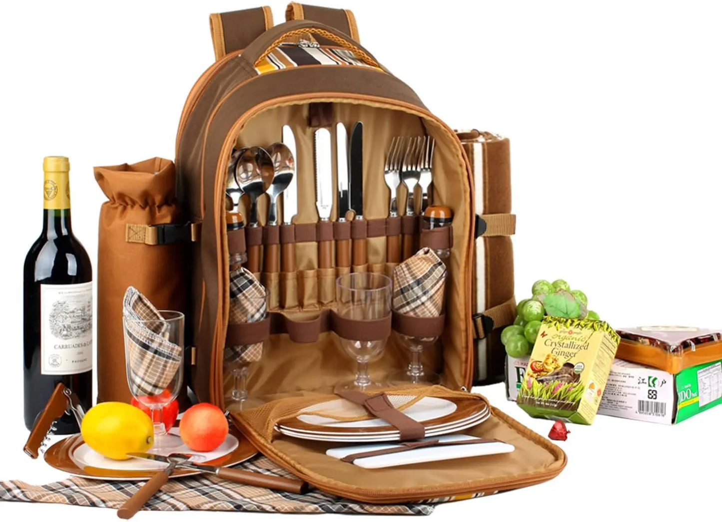 YTYIN Picnic Backpack For 4 With Cooler Compartment