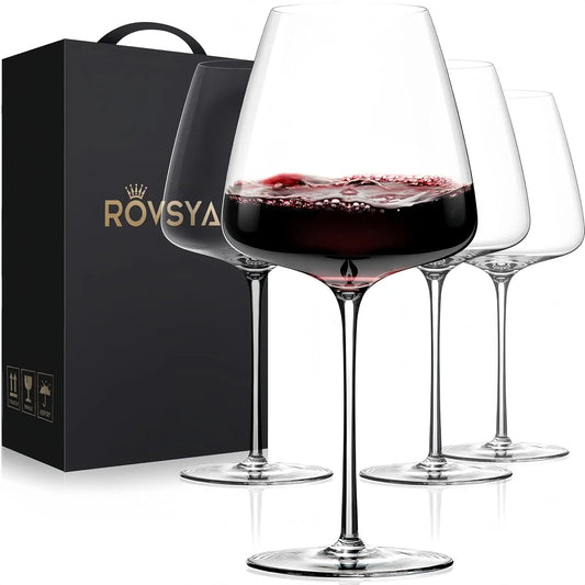 Hand Blown Crystal Wine Glasses Set Of 4