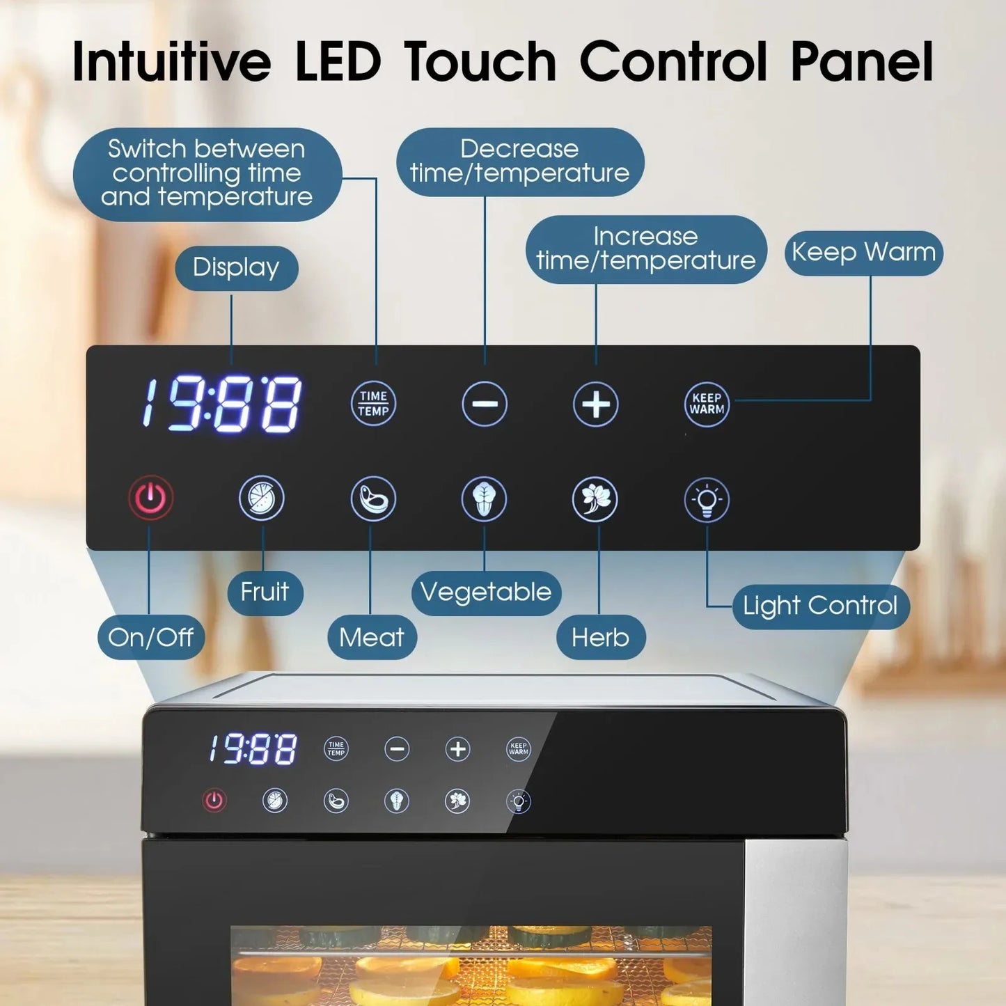 SNDOAS Food Dehydrator With Digital Timer And Presets