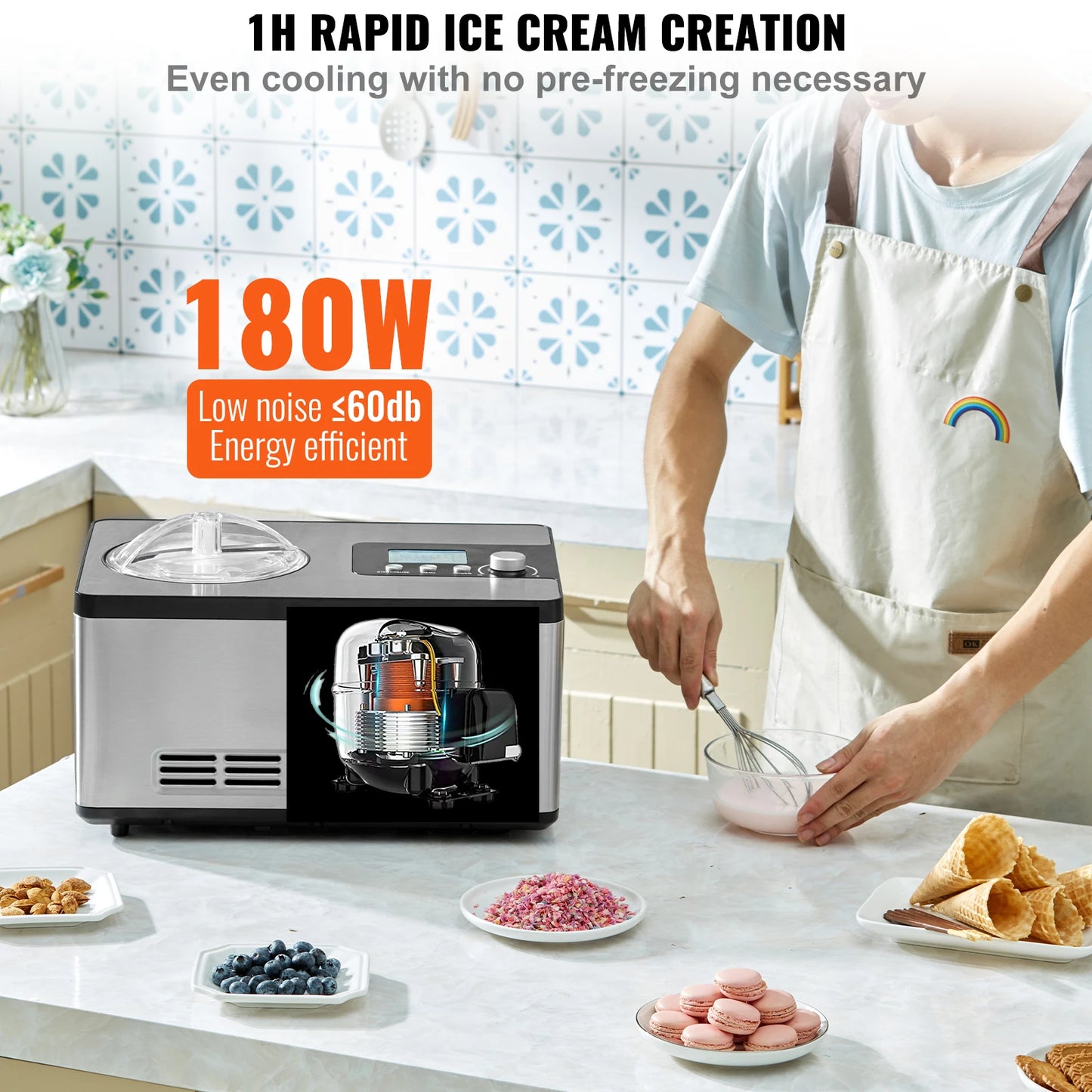 Automatic Ice Cream Maker With Built In Compressor