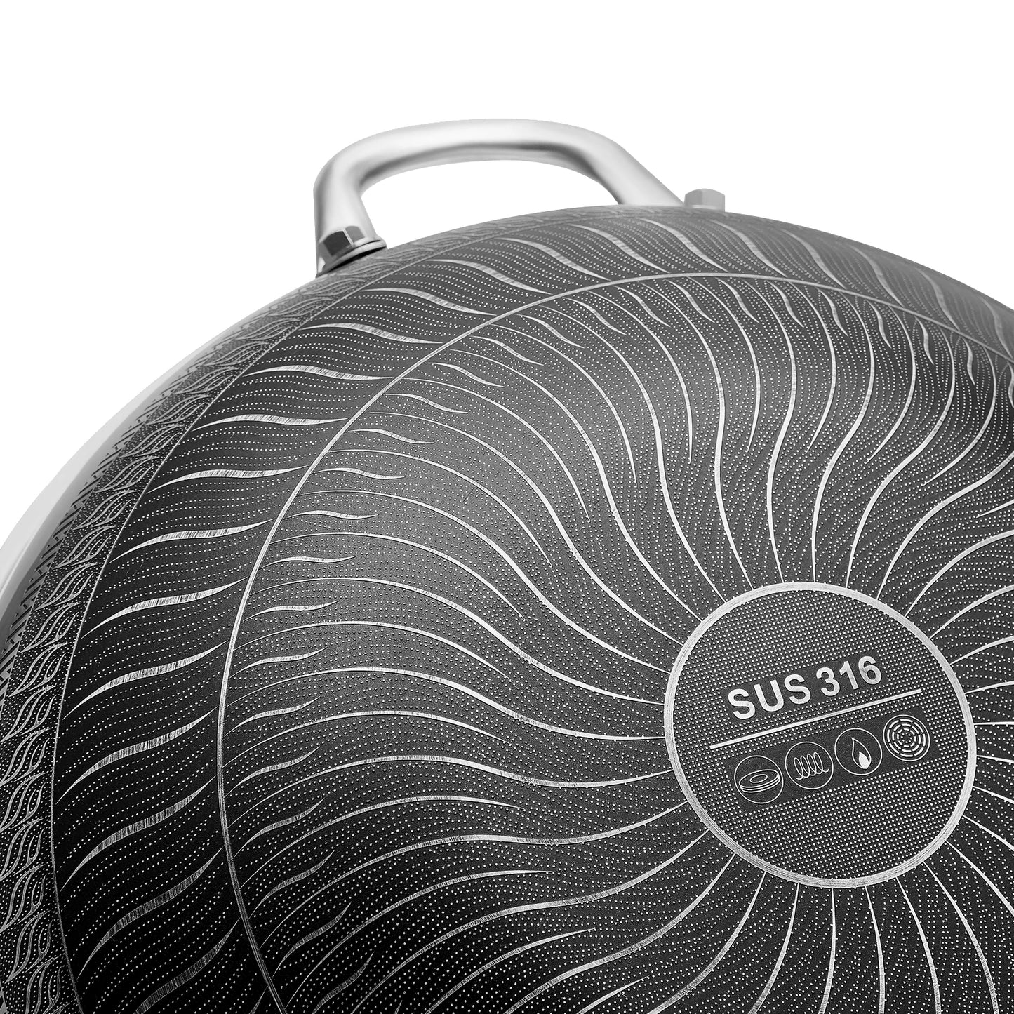 Stainless Steel Wok With Lid 316 Grade Dishwasher Safe