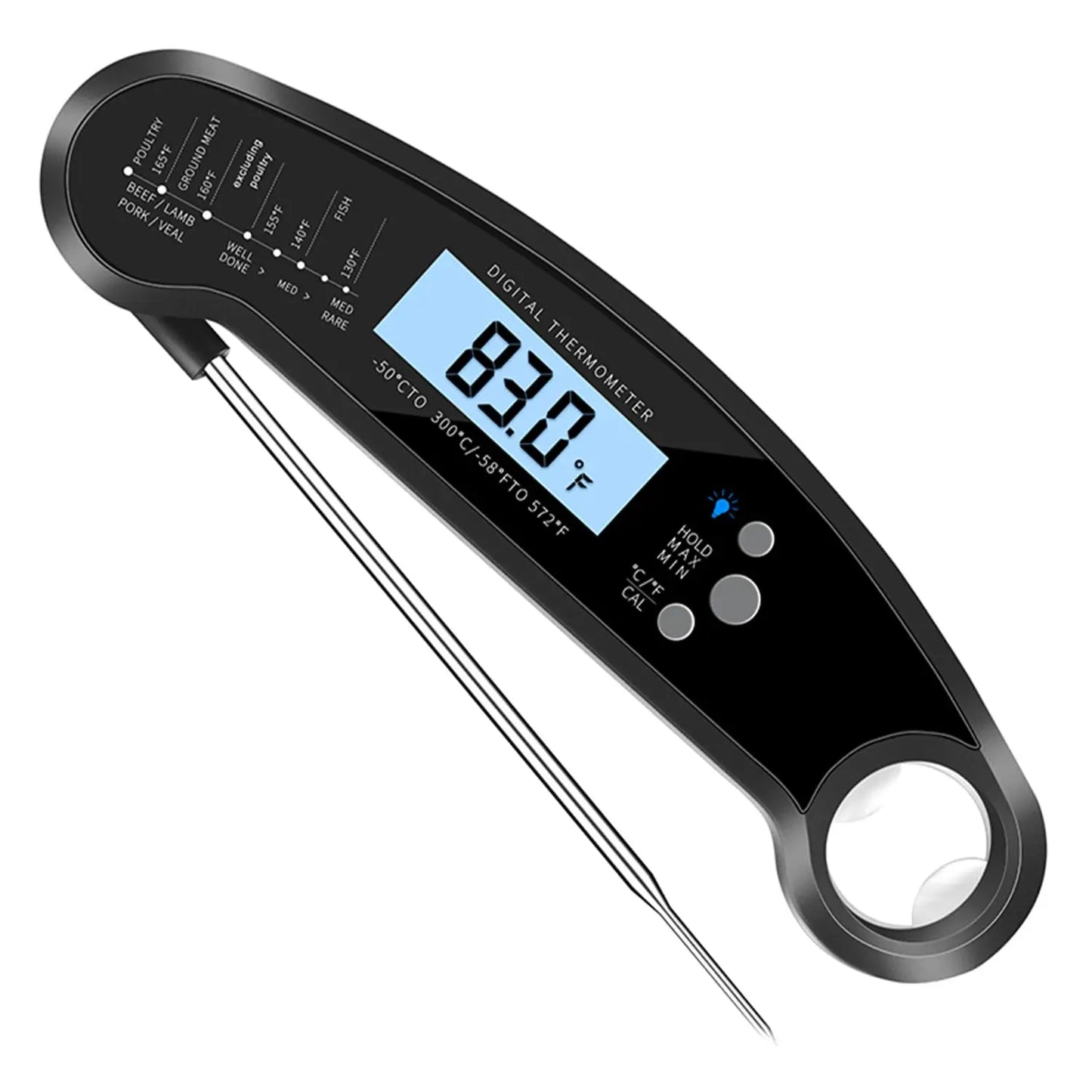 Digital Instant Read Food Thermometer With Backlit LCD Display