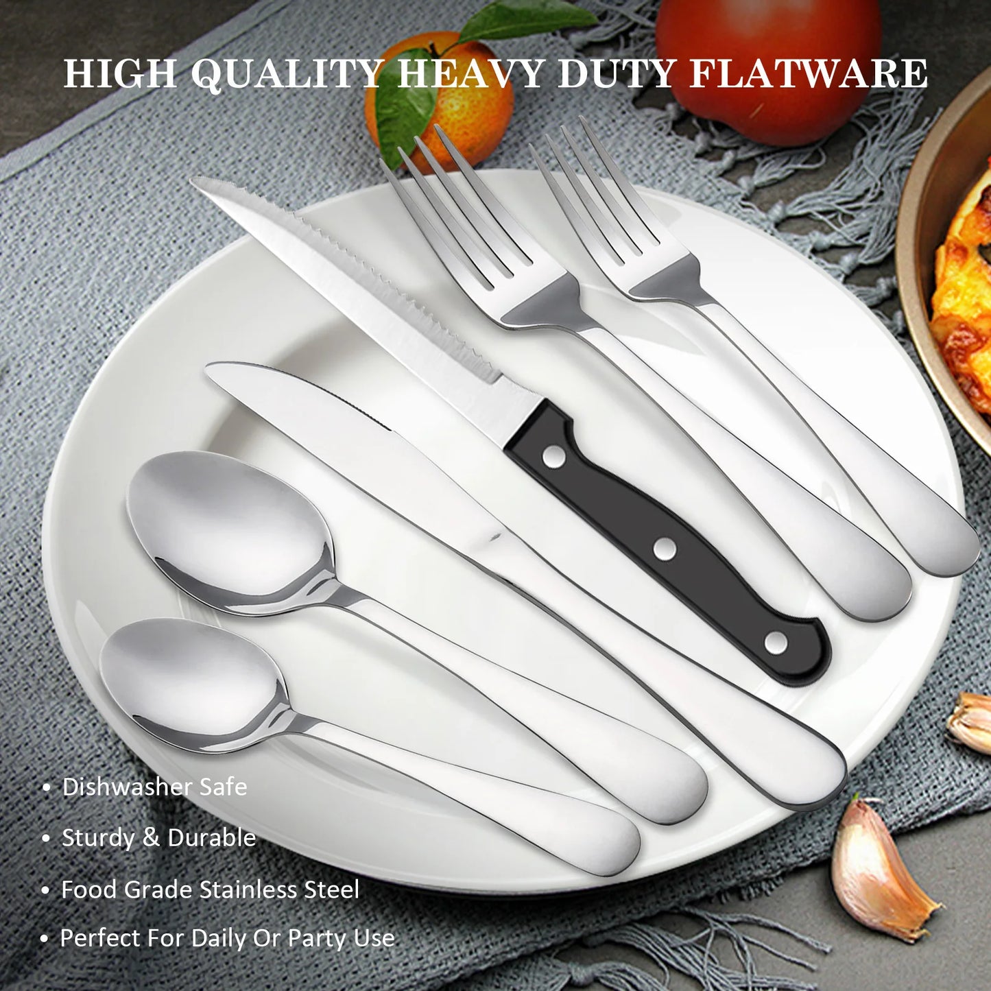 HANSMART 24 Piece Stainless Steel Flatware Set For Four