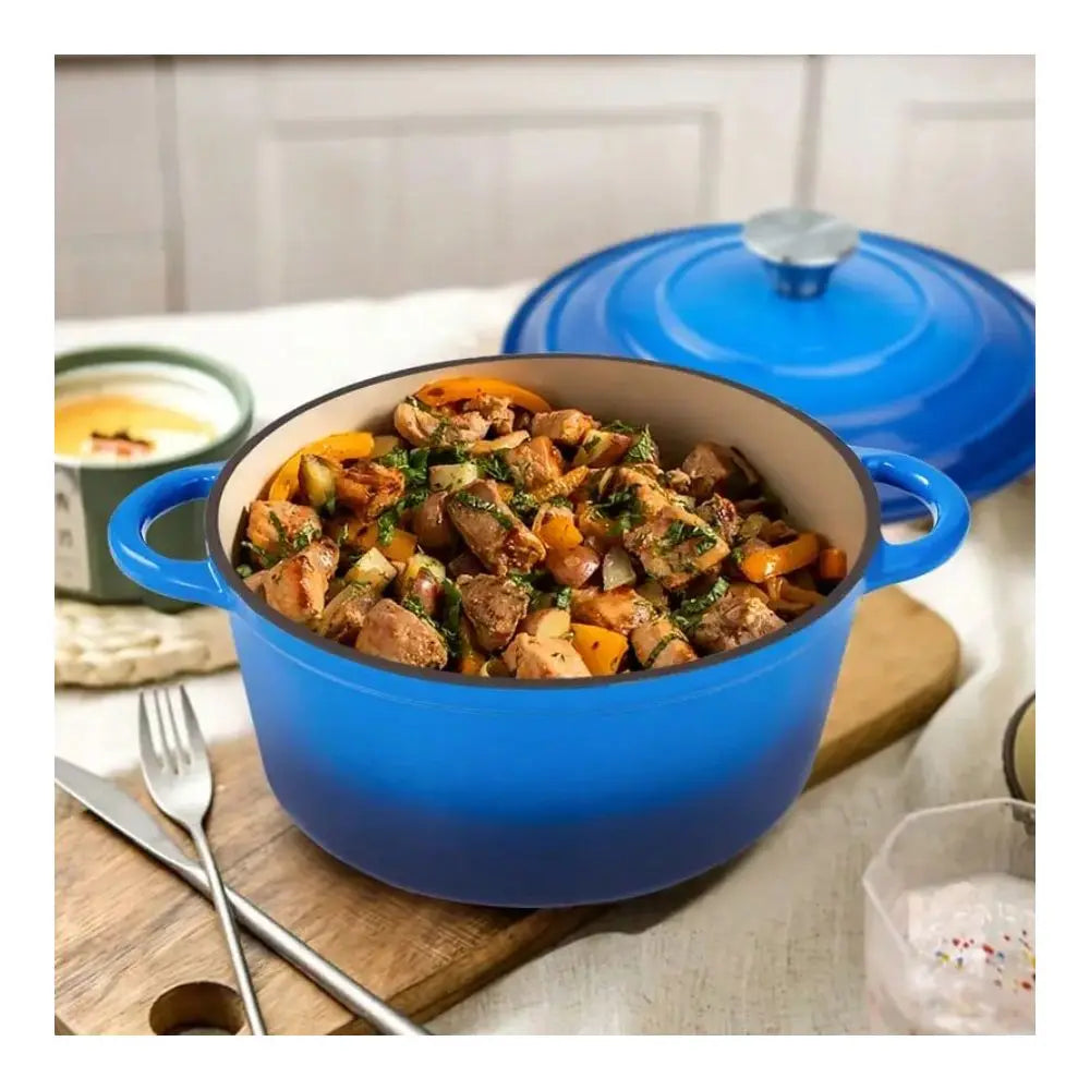 Cast Iron Dutch Oven Pot With Lid Stews Braising Roasting