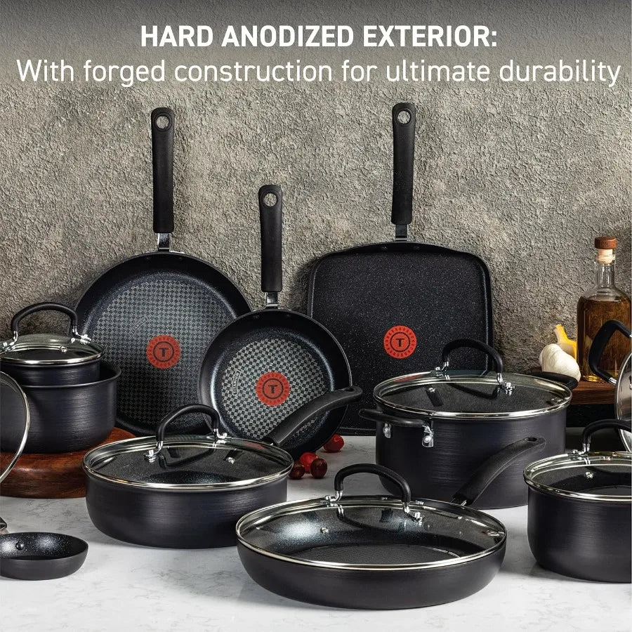 Hard Anodized Nonstick 12 Piece Cookware Set Oven Safe