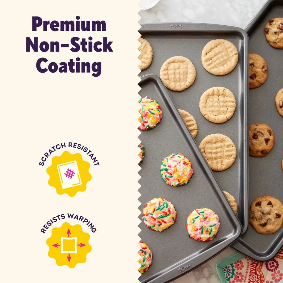 Premium Non-Stick Stainless Steel Cookie Sheet Bakeware Set