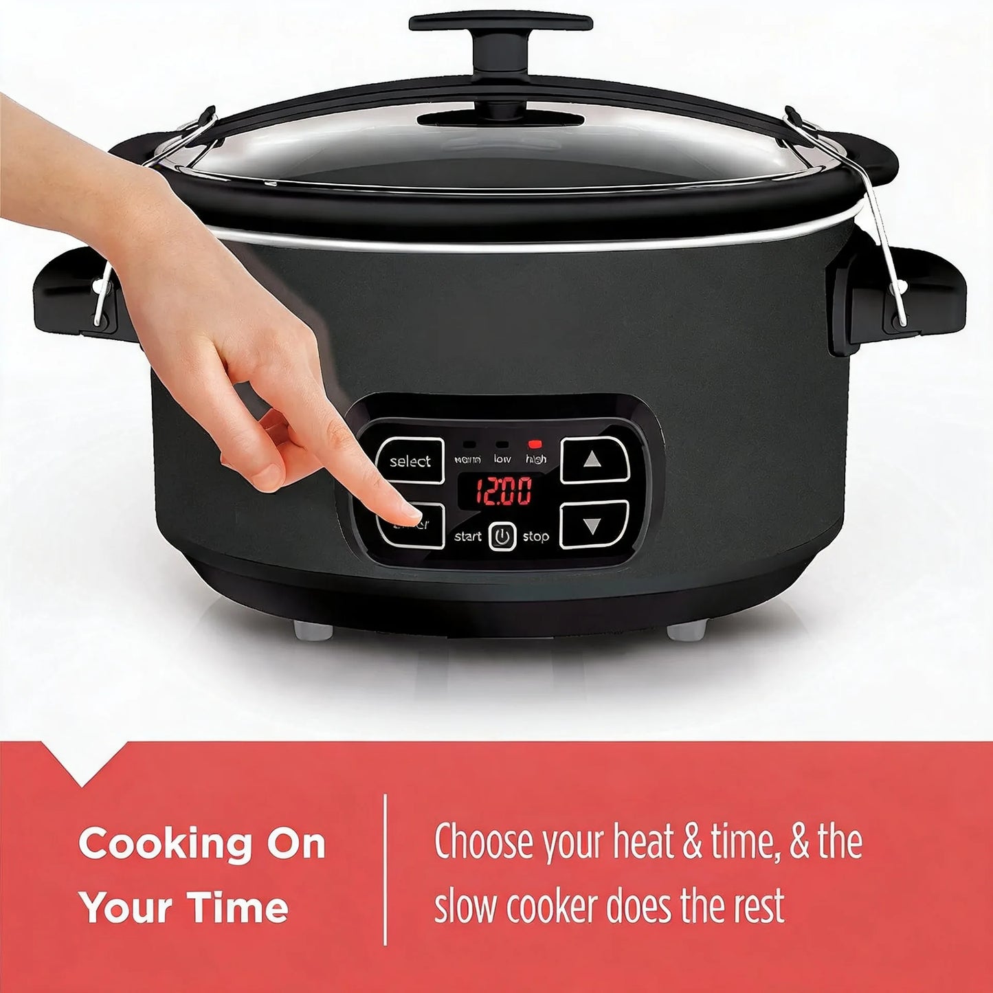 Slow Cooker With Chalkboard Exterior Stoneware Multifunctional Kitchen