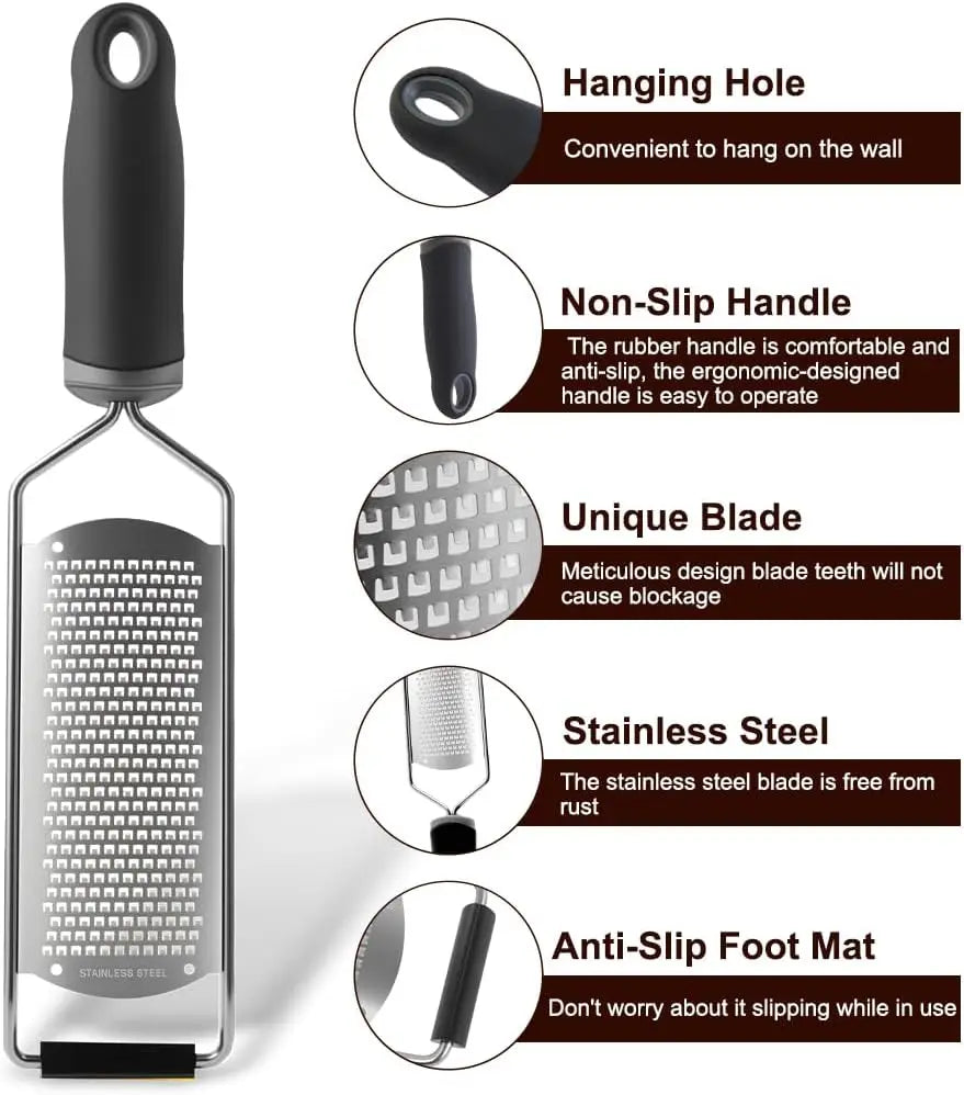 Multi Purpose Hand Grater Stainless Steel With Soft Rubber Handle