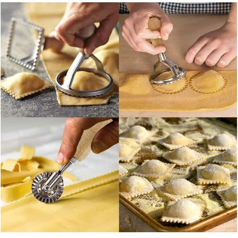 WIKHOSTAR Stainless Steel Cookies Cutter Set And Ravioli Maker Kit