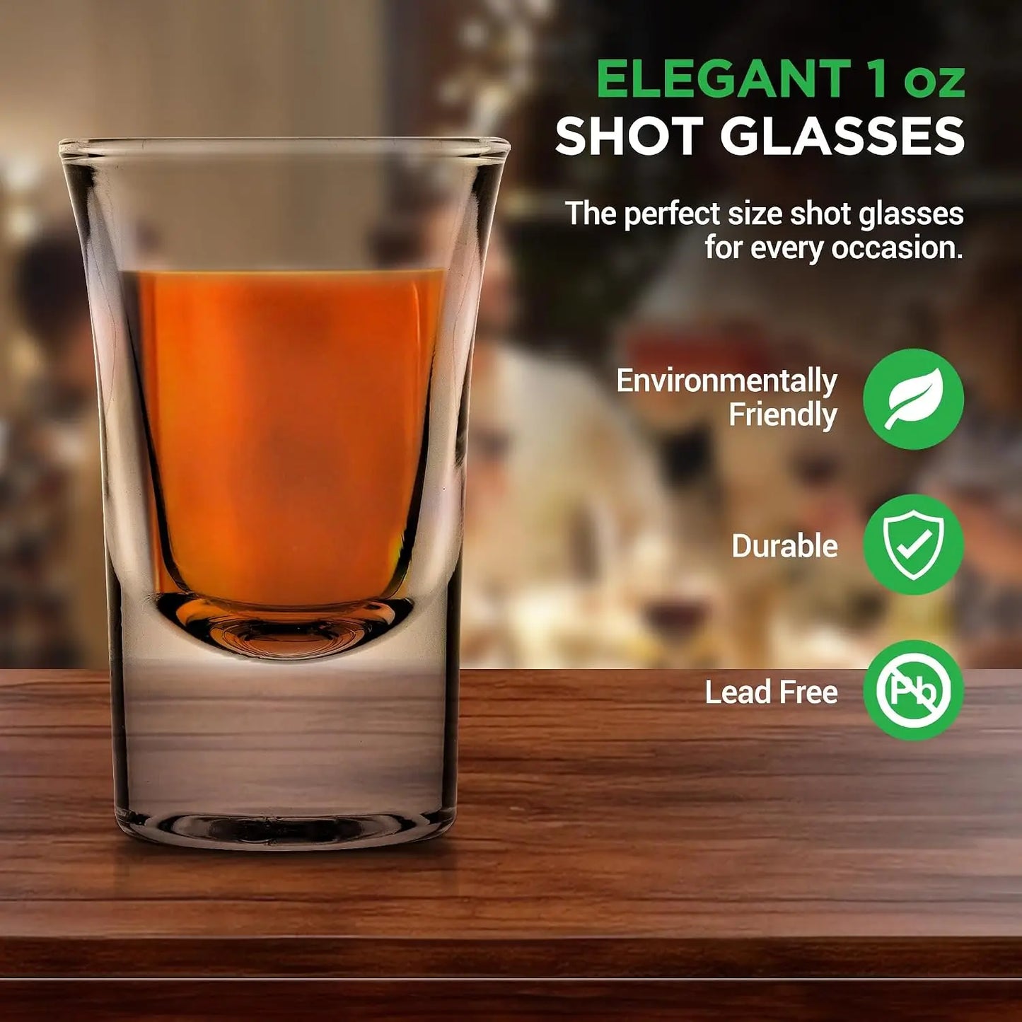 Clear Shot Glasses 8 Pack With Durable Stable Base
