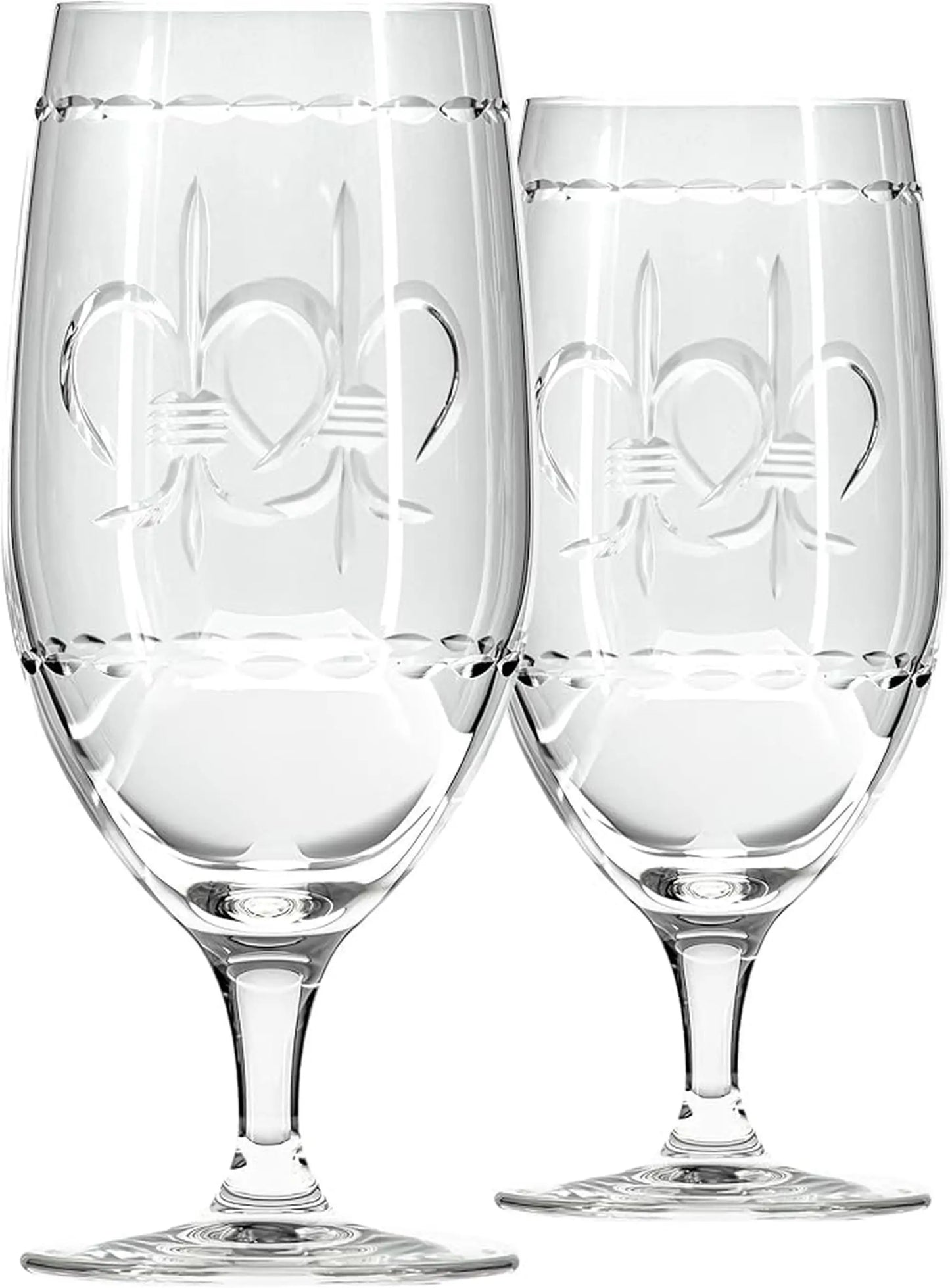 Rolf Glass Fleur De Lis Lead Free Iced Tea Glasses