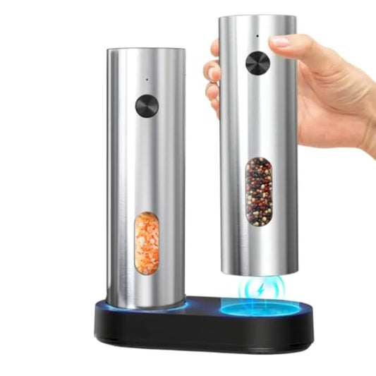 Electric Salt And Pepper Grinder Set Rechargeable Base