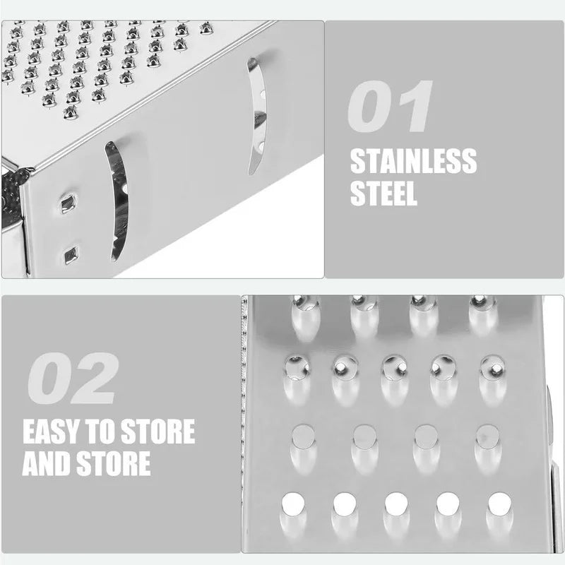Stainless Steel Four Sided Box Grater Shredder For Vegetables And Cheese