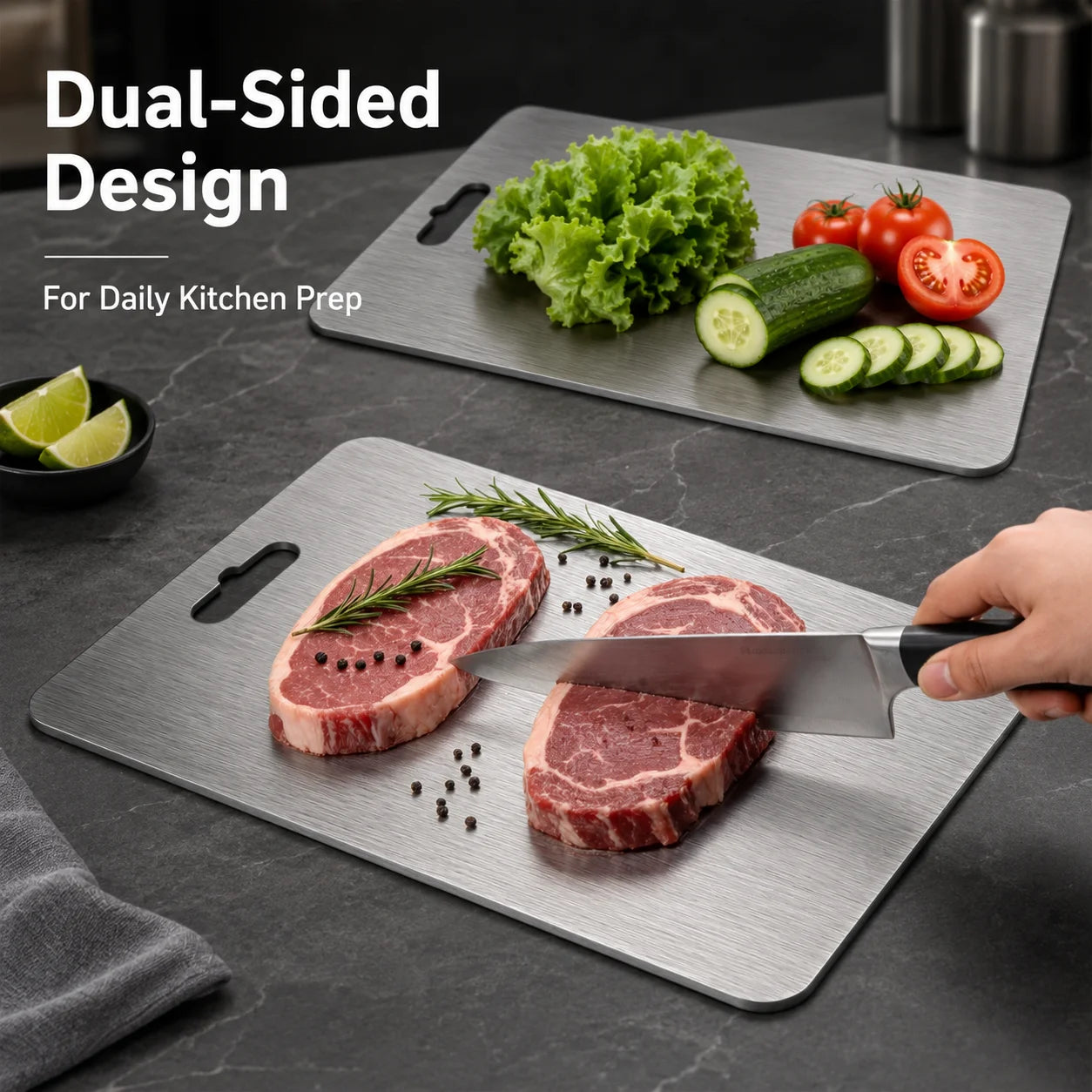 Titanium Cutting Board Set Double Sided Chopping Board For Kitchen