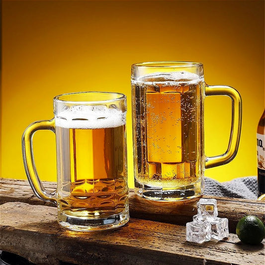 Glass Beer Steins With Handle For Parties And Everyday Use