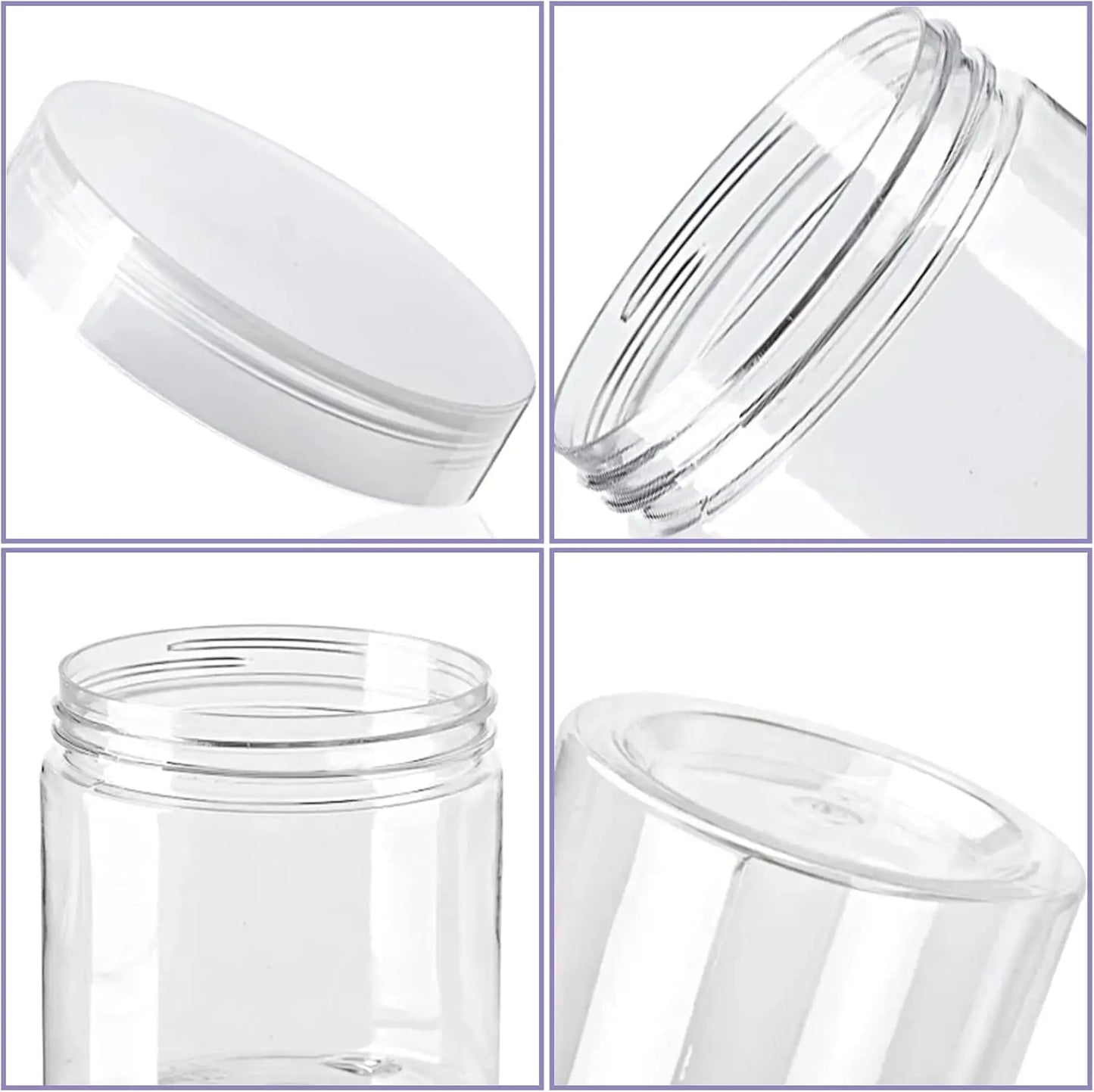Plastic Jars With Lids Wide Mouth Storage Jars 20 Pack