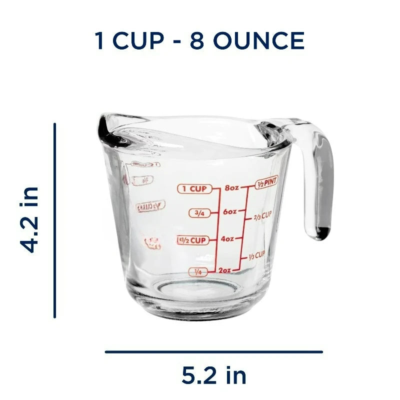 Glass Measuring Cup With Easy Grip Handle And Spout