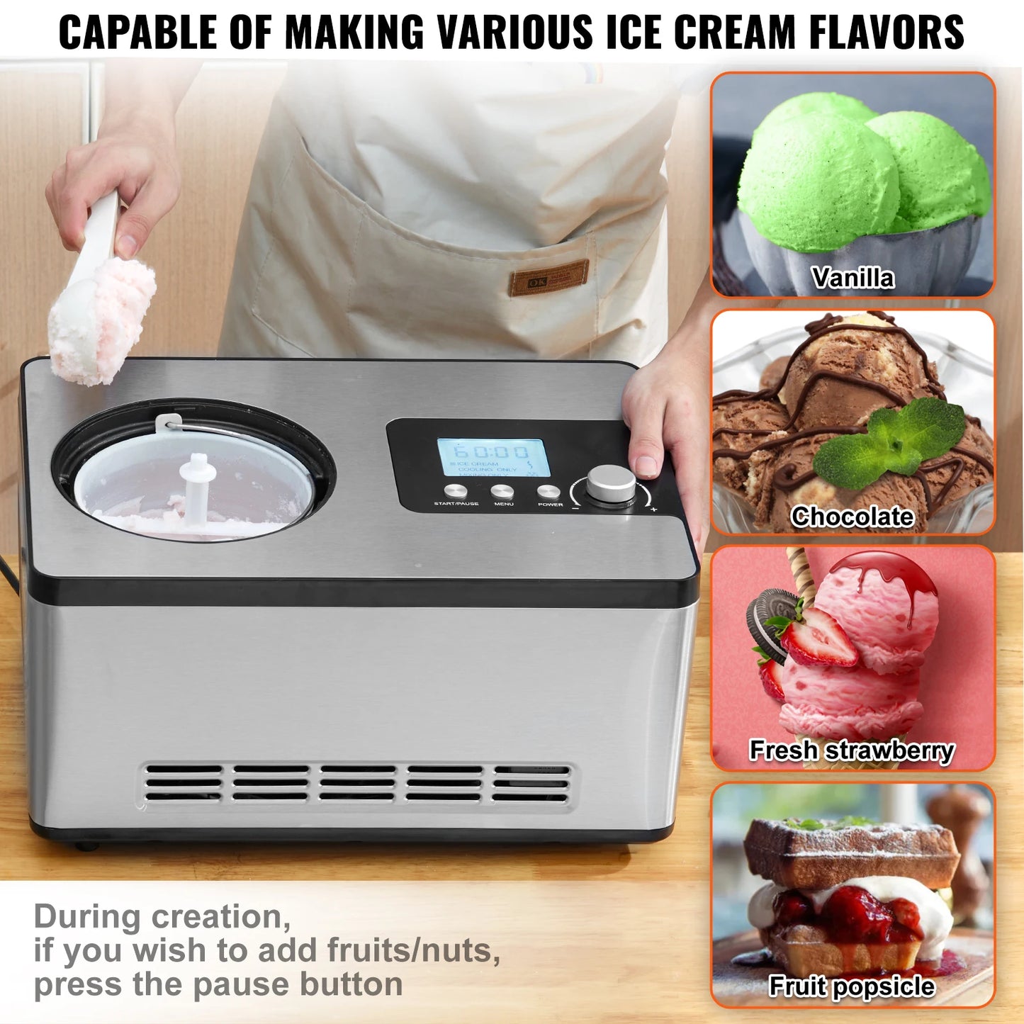Automatic Ice Cream Maker With Built In Compressor