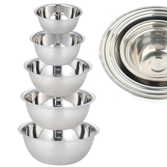Stainless Steel Mixing Bowls Set Non Slip Nesting Dishwasher Safe