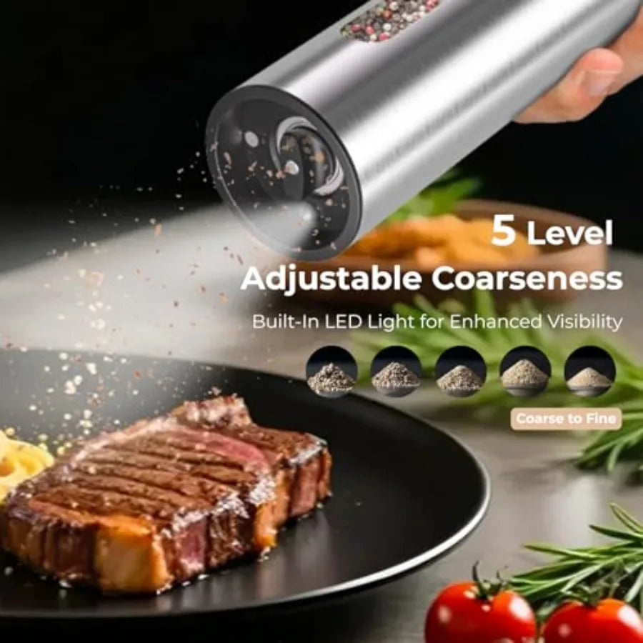 Electric Salt And Pepper Grinder Set Rechargeable Base