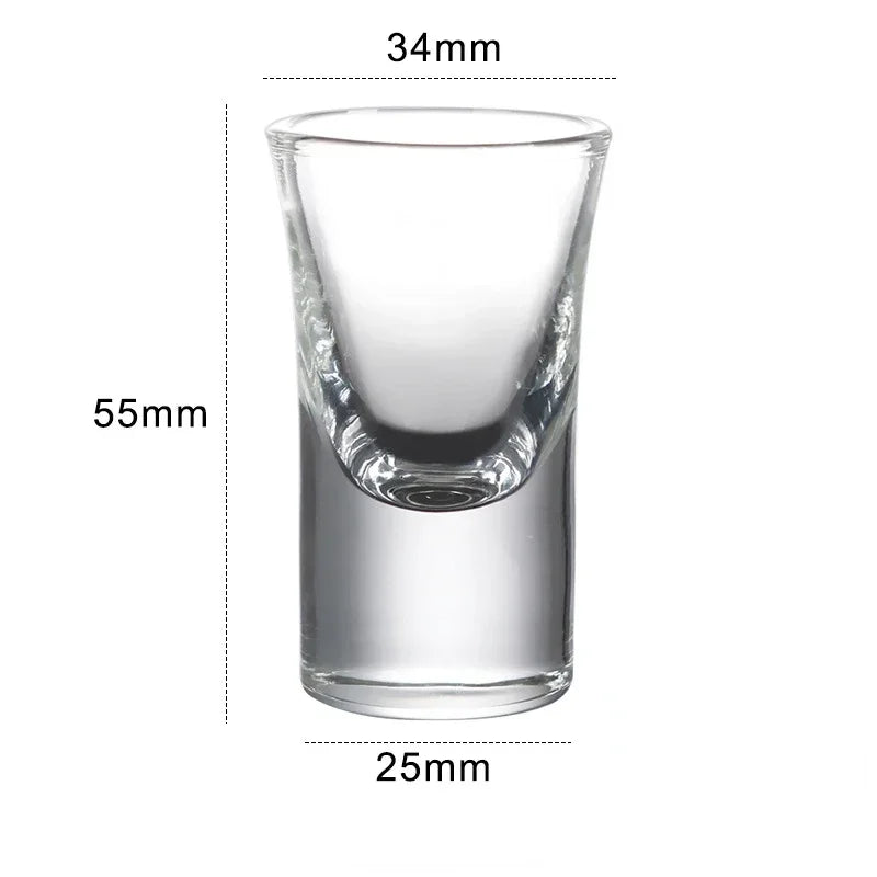 Six 15ml Shot Glass Set Transparent Glass Thick Bottom