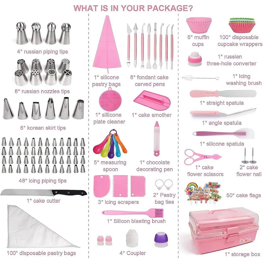 359 Piece Cake Decorating Set With 66 Tip Piping Bags