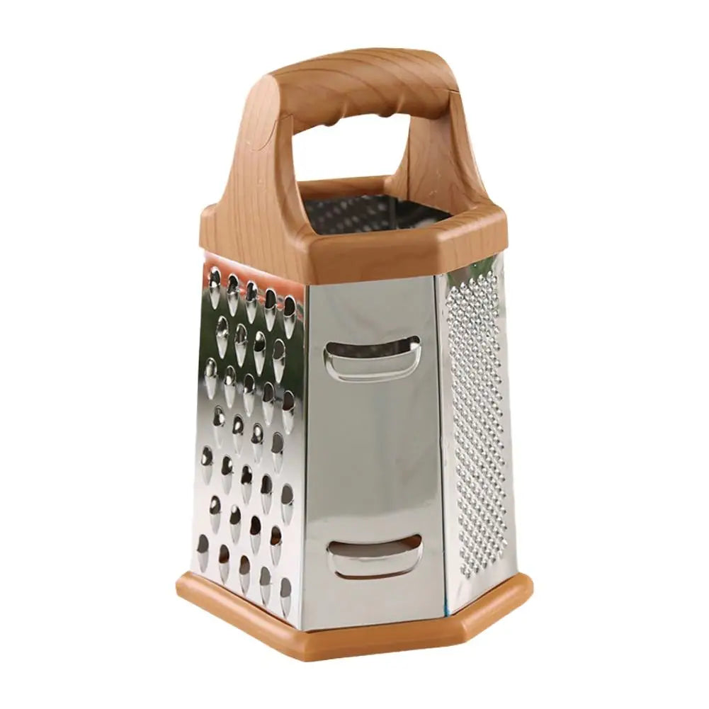 Six-Sided Stainless Steel Box Grater With Slicer And Shredder
