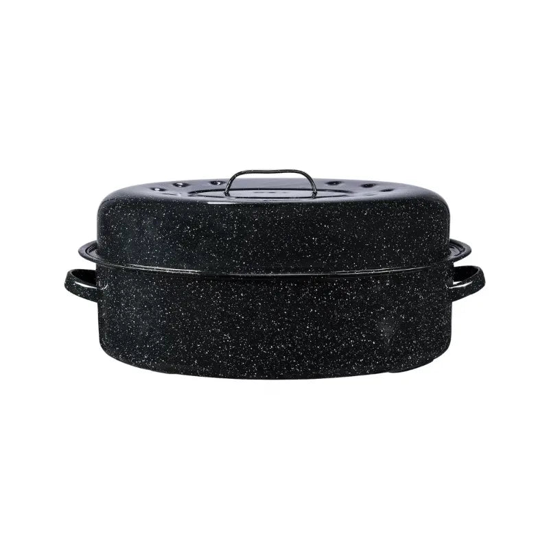 Covered Oval Roaster With 15 Pound Capacity For Even Browning