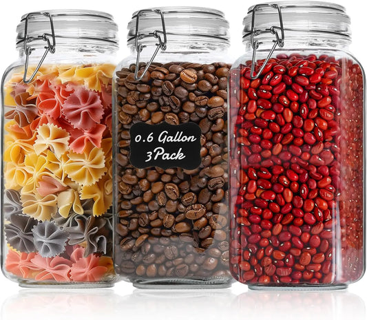 Airtight Glass Jars With Lids Square Food Storage Containers