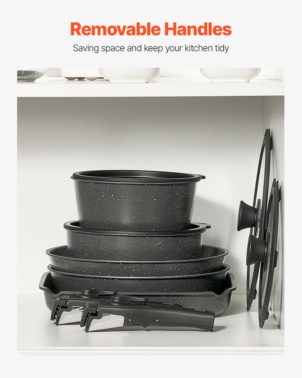 SucceBuy 17 Piece Nonstick Cookware Set For Induction Cooking
