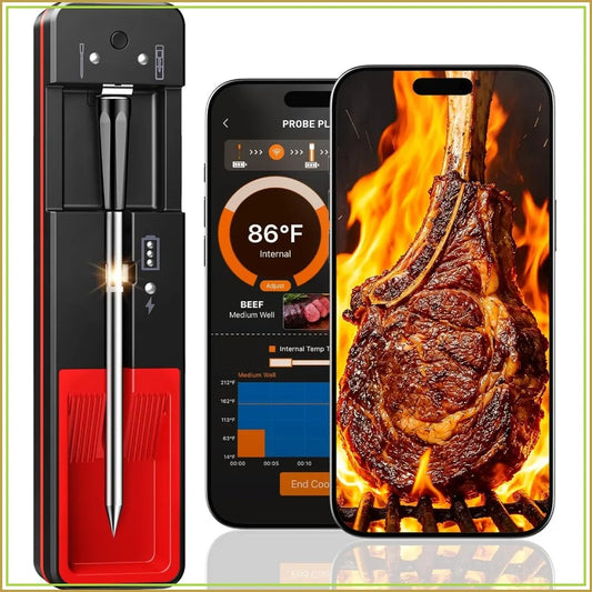 Smart Bluetooth Wireless Meat Thermometer With 6 Sensors Instant Read
