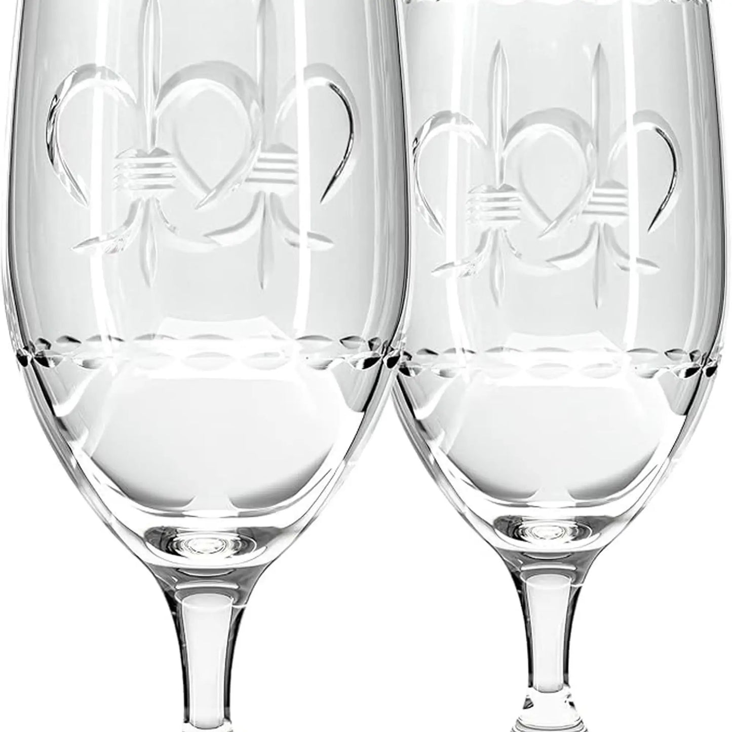 Rolf Glass Fleur De Lis Lead Free Iced Tea Glasses