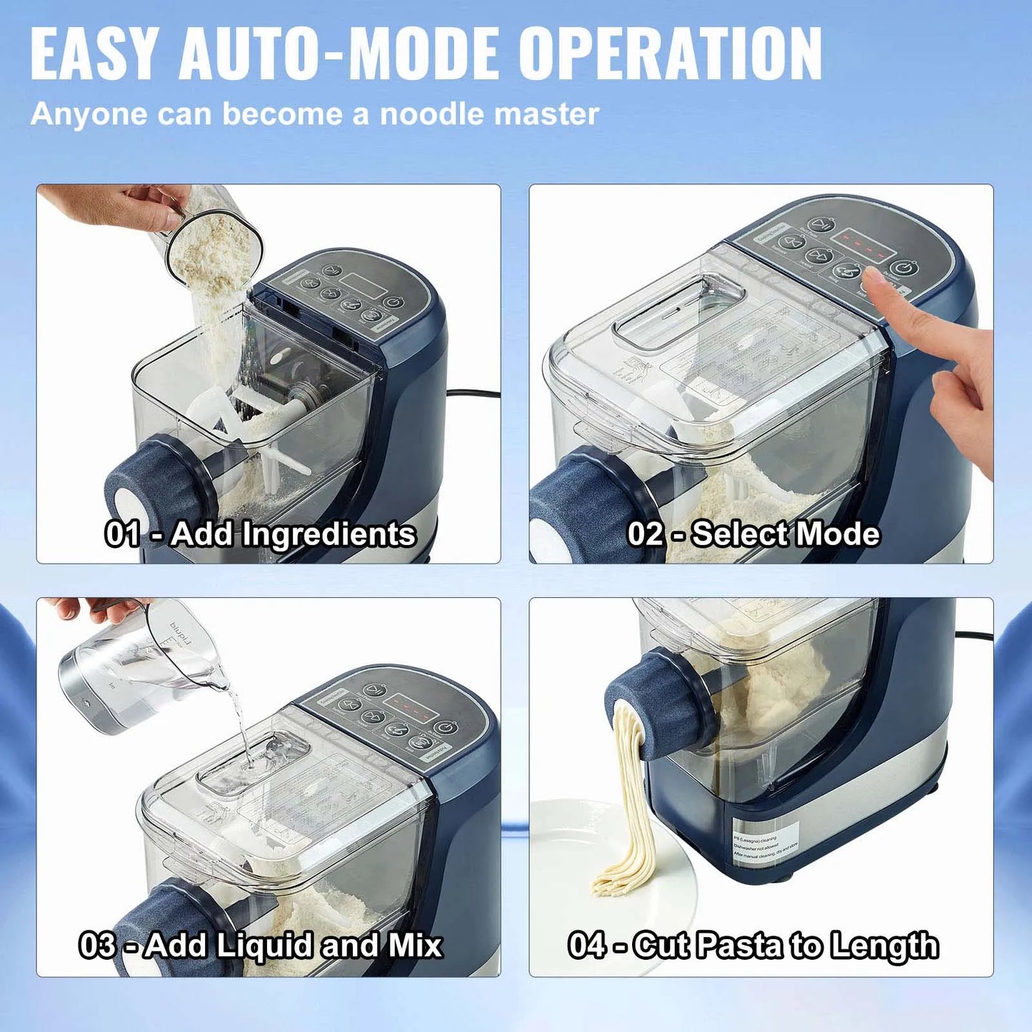 SucceBuy Electric Pasta Maker With Four Modes 500g Capacity