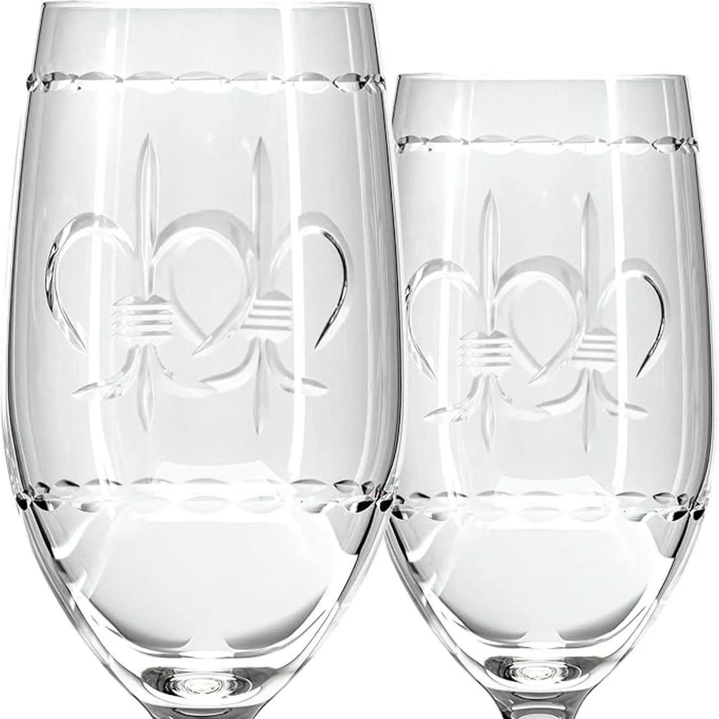 Rolf Glass Fleur De Lis Lead Free Iced Tea Glasses