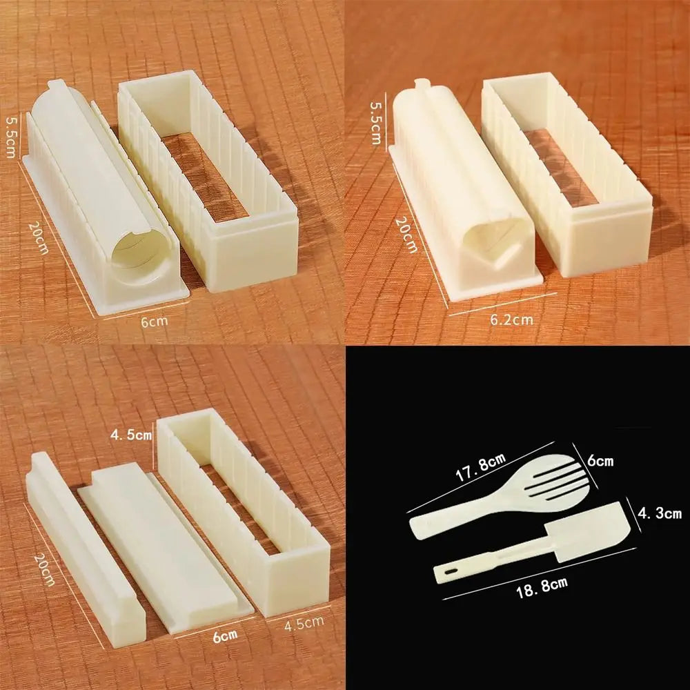 Plastic Sushi Maker Kit Kimbap Mold Round Square Heart Shaped