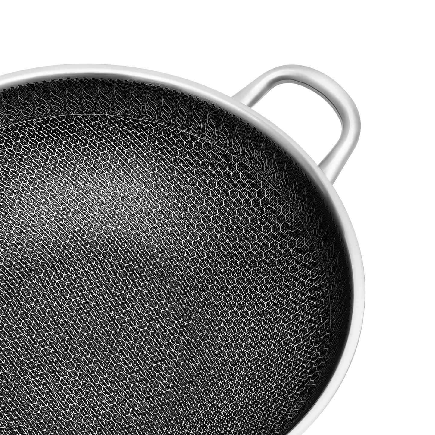 Stainless Steel Wok With Lid 316 Grade Dishwasher Safe