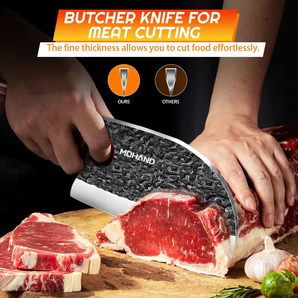 ZENG Kitchen Knife Set With Forged Blades And Sharpener