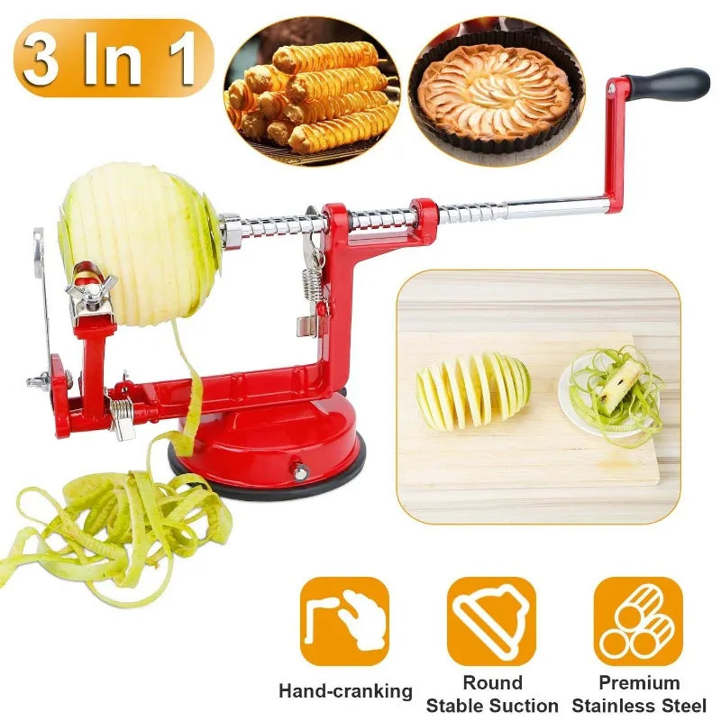 3 In 1 Apple Peeler Corer Slicer Manual Crank Suction