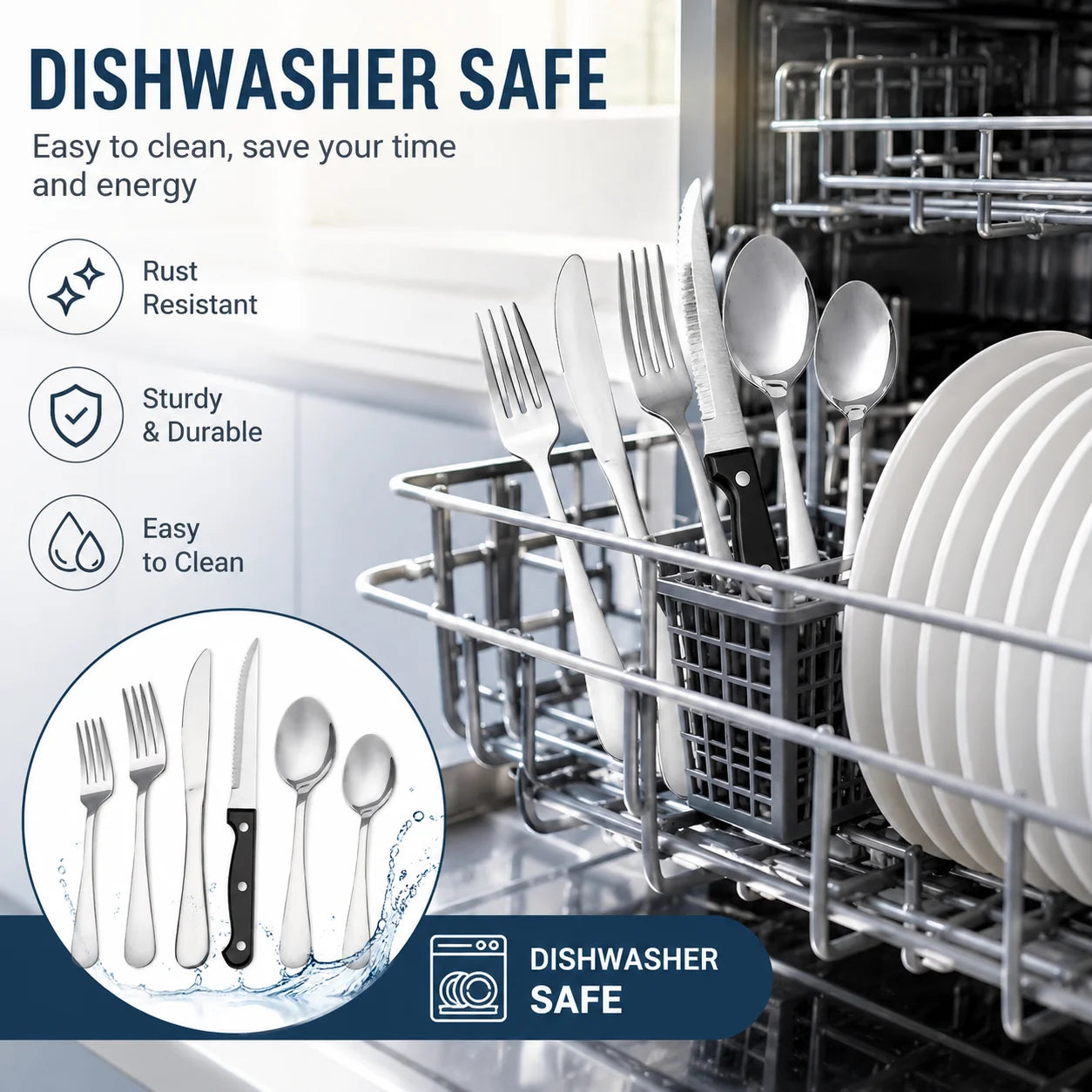 HANSMART 24 Piece Stainless Steel Flatware Set For Four