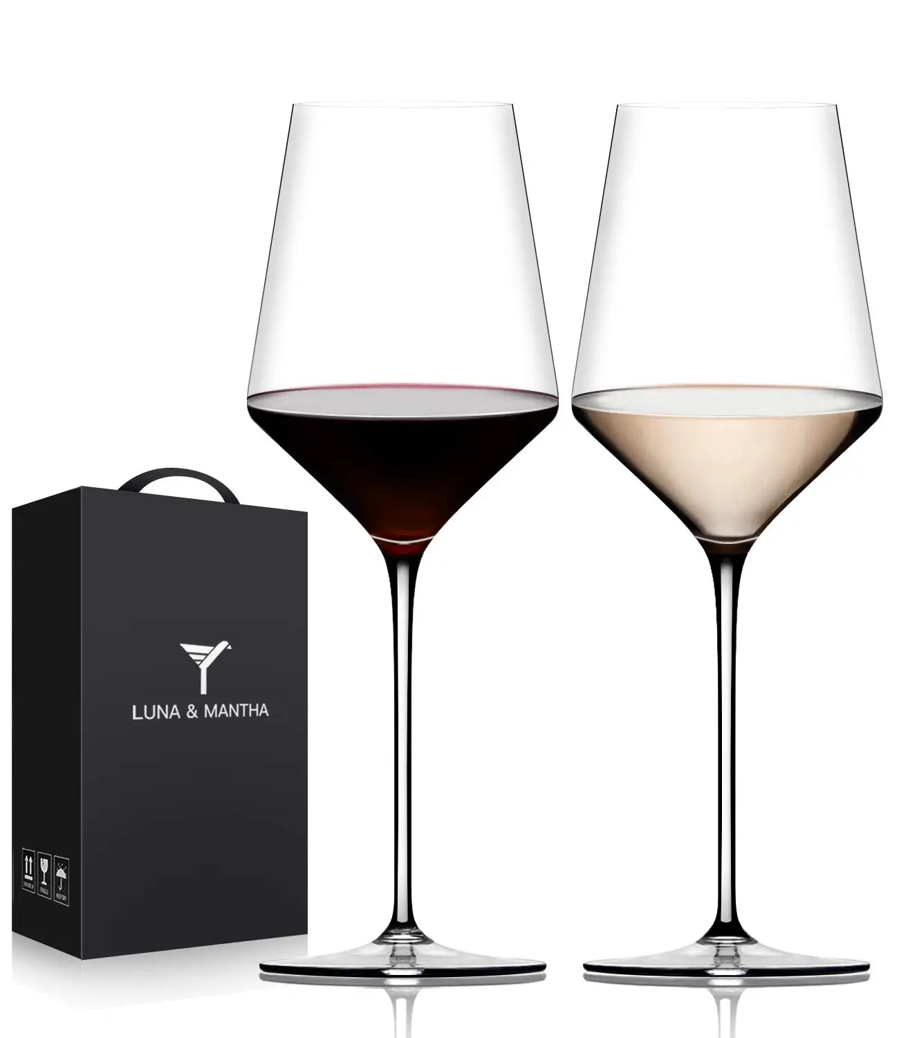 Hand Blown Crystal Wine Glasses Set Of 4