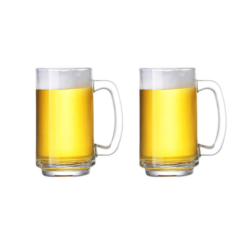 Glass Beer Steins With Handle For Parties And Everyday Use