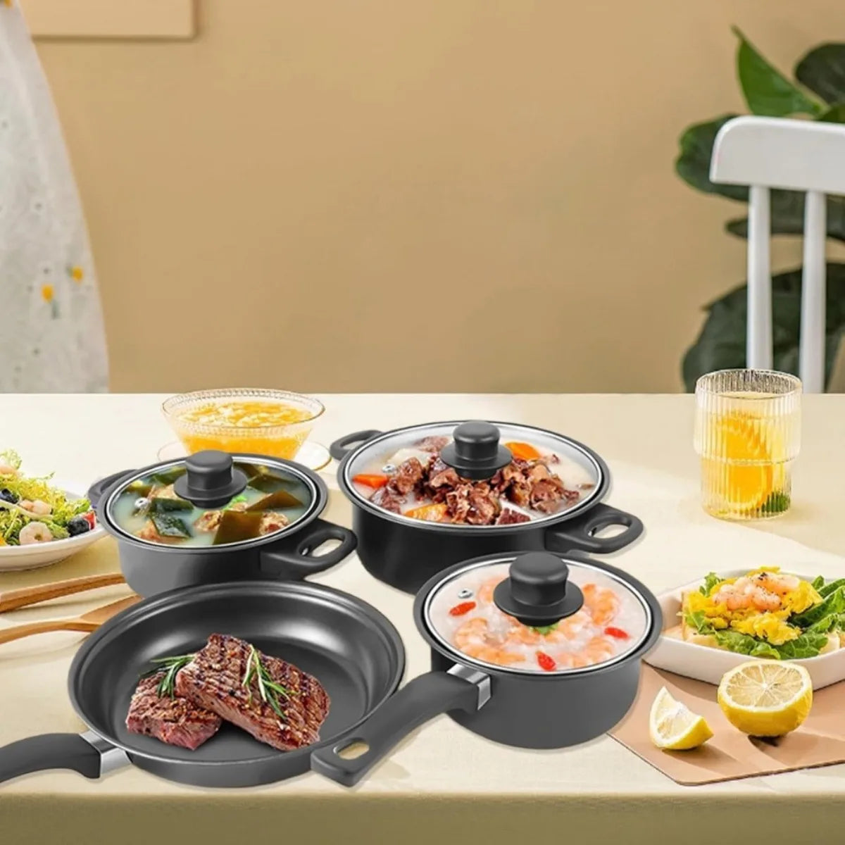 Cobasport 13 Piece Nonstick Pots And Pans Set For Induction Cooktop