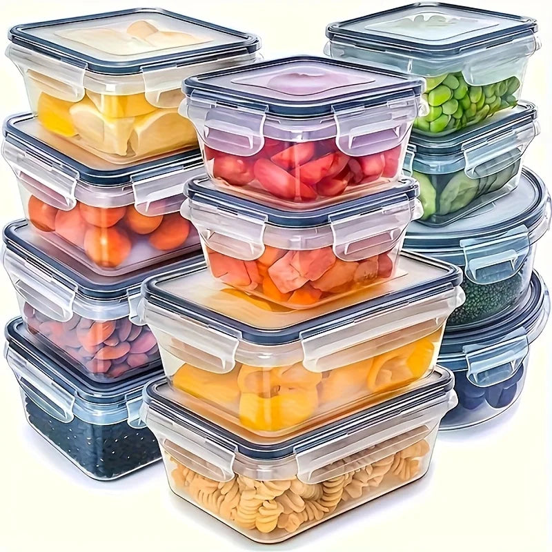 Clear Kitchen Storage Container Set With Lids And Chalkboard Labels
