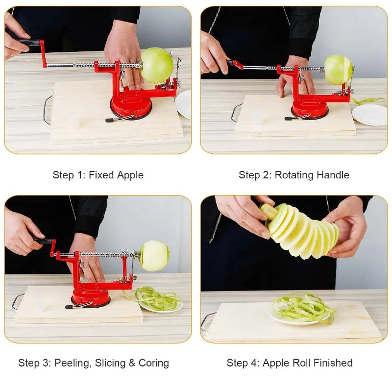 3 In 1 Apple Peeler Corer Slicer Manual Crank Suction